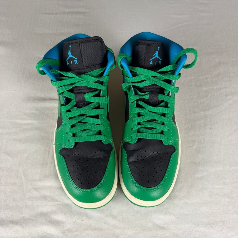 Nike Womens Size 9 Air Jordan 1 Mid Lucky Green Aquatone BQ6472-033 Sneaker - Picture 2 of 5